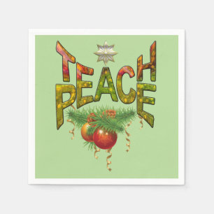 Teach-Peace Weihnachtsfest-Party Serviette