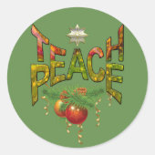Teach-Peace-Weihnachtsgeschenk Runder Aufkleber (Vorderseite)