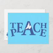 Teach Peace White Taube Zitat Postkarte (Vorne/Hinten)