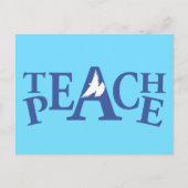 Teach Peace White Taube Zitat Postkarte (Vorderseite)