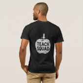 Teach Squad Bedrängter Apple-Lehrer-Design T-Shirt (Schwarz voll)