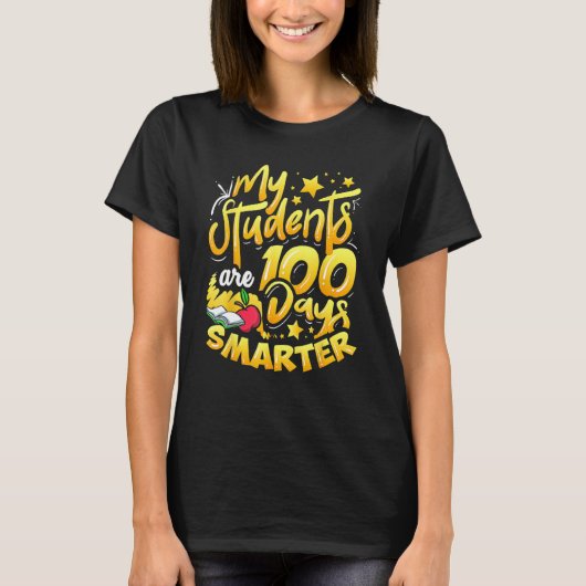 Teacher 100th Day Of School 100 Days Smarter_1 T-Shirt (Vorderseite)