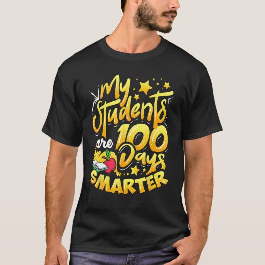 Teacher 100th Day Of School 100 Days Smarter T-Shirt (Vorderseite)