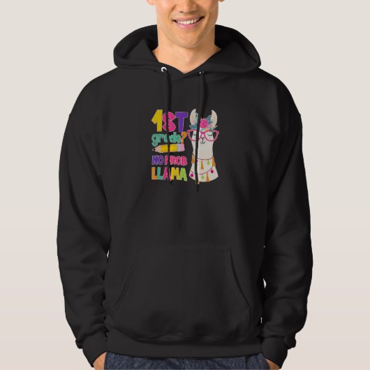Teacher 1st Grade No Prob Llama Llama Hoodie (Vorderseite)