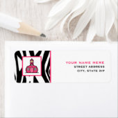 Teacher Address Label - Zebra Print (Insitu)