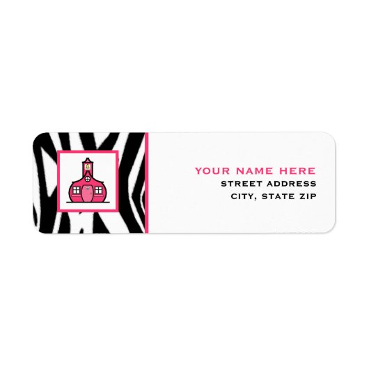 Teacher Address Label - Zebra Print (Vorne)