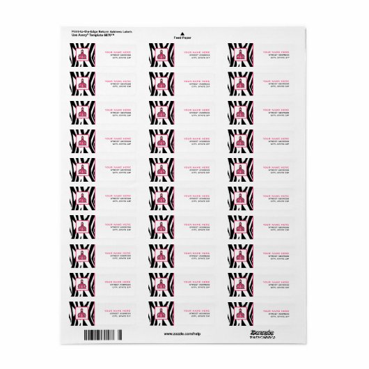 Teacher Address Label - Zebra Print (Vorne)