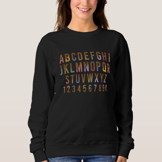 Teacher Alphabets Half Leopard Colorful Sweatshirt (Vorderseite)