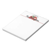 Teacher Apple Heart Red Script Name Notepad Notizblock (Rotiert)