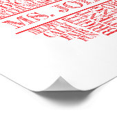 Teacher Apple Typography with Teacher's Name Poster (Ecke)