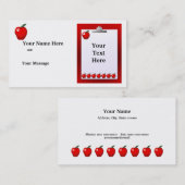 Teacher Apples Zwischenablage Visitenkarte (Vorne/Hinten)