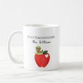Teacher Appreciation Apple Bookworm Best teacher Kaffeetasse (Links)