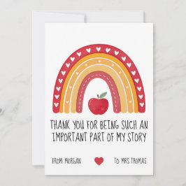 Teacher Appreciation Card – Important Part Story Feiertagskarte
