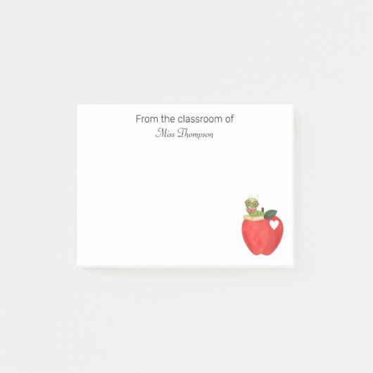 Teacher Appreciation Classroom Red Apple Custom Post-it Klebezettel (Vorderseite)