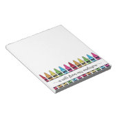 Teacher Appreciation colorful Crayon Notepad Notizblock (angewinkelt)