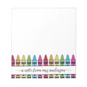 Teacher Appreciation colorful Crayon Notepad Notizblock (Vorderseite)