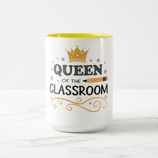 Teacher Appreciation Gift – Queen of the Classroom Zweifarbige Tasse (Mittel)