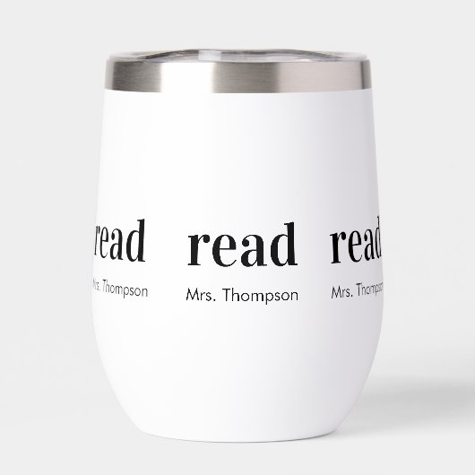 Teacher Appreciation Name Modern Minimal Read Gift (Rückseite)