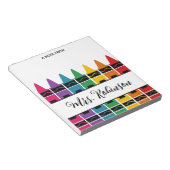 Teacher Appreciation Rainbow Crayon Notepad Notizblock (angewinkelt)