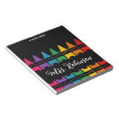 Teacher Appreciation Rainbow Crayon Notepad Notizblock (angewinkelt)