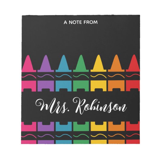 Teacher Appreciation Rainbow Crayon Notepad Notizblock (Vorderseite)