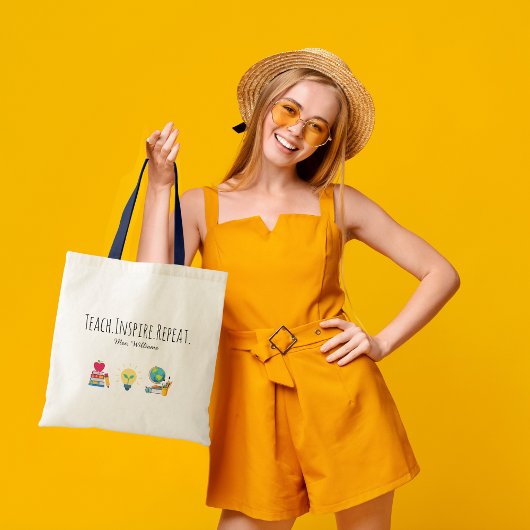 Teacher Appreciation Teach Inspire Repeat Custom Kaffeetasse