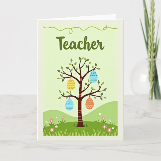 Teacher Appreciation Tree Card Karte (Vorderseite)