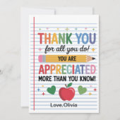 Teacher Appreciation Week  – Heartfelt Gratitude Dankeskarte (Vorderseite)