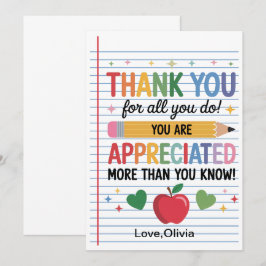 Teacher Appreciation Week  – Heartfelt Gratitude Dankeskarte