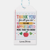Teacher Appreciation Week – Heartfelt Gratitude Geschenkanhänger (Rückseite)