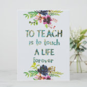 Teacher Apprecive Week Teacher Quote Typografie Karte (Stehend Vorderseite)
