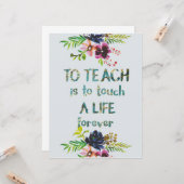 Teacher Apprecive Week Teacher Quote Typografie Karte (Vorderseite/Rückseite Beispiel)