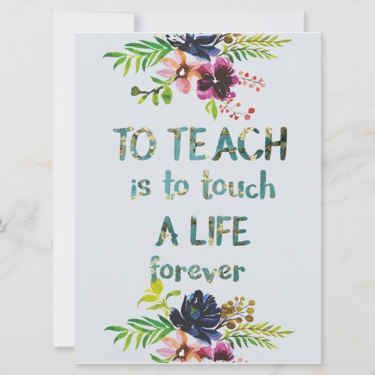 Teacher Apprecive Week Teacher Quote Typografie Karte (Vorderseite)