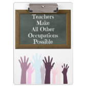 Teacher Appreption Quote Students Chalkboard Klemmbrett (Vorderseite)
