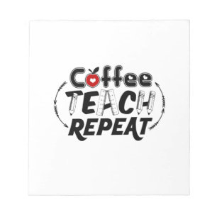 Teacher Art Coffee Teach Wiederholung Notizblock