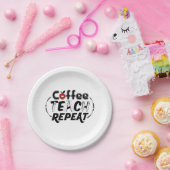 Teacher Art Coffee Teach Wiederholung Pappteller (Party)
