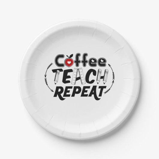 Teacher Art Coffee Teach Wiederholung Pappteller (Vorderseite)