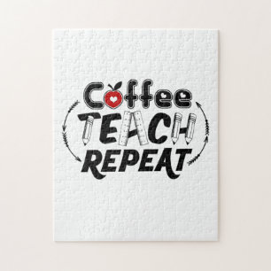Teacher Art Coffee Teach Wiederholung Puzzle