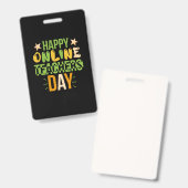 Teacher Art Happy Online Teacher Day Ausweis (Vorder- & Rückseite)