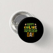 Teacher Art Happy Online Teacher Day Button (Vorne & Hinten)