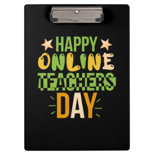 Teacher Art Happy Online Teacher Day Klemmbrett
