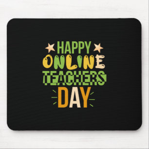 Teacher Art Happy Online Teacher Day Mousepad