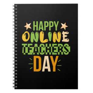 Teacher Art Happy Online Teacher Day Notizblock
