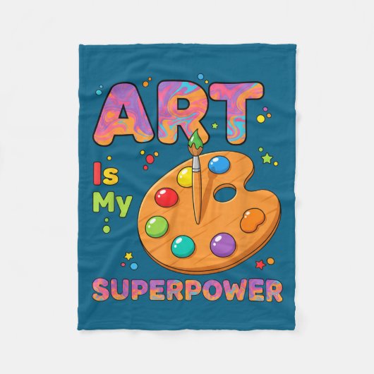 Teacher - Art Is My Superwer Art Teacher Drawing P Fleecedecke (Vorderseite)