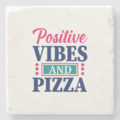 Teacher Art positive Vibes und Pizza Steinuntersetzer (Vorderseite)
