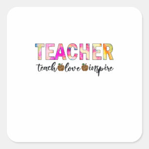 Teacher Art Teach Liebe Inspiriert Quadratischer Aufkleber