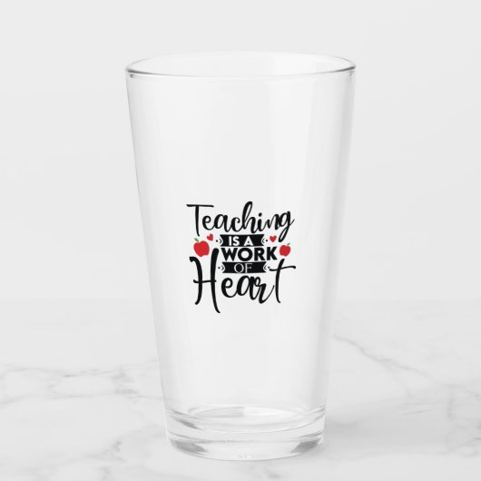 Teacher Art Teaching ist ein Werk des Herzens Glas (Vorderseite)