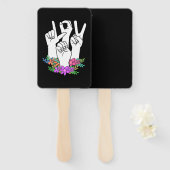 Teacher ASL Hand Sign Fächer (Vorne und Hinten)