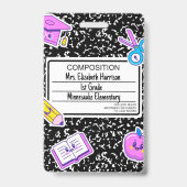 Teacher Back to School Composition  Ausweis (Vorderseite)