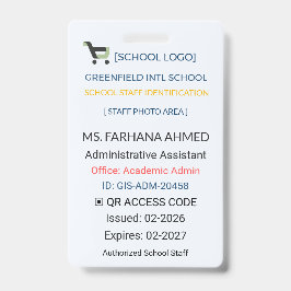 Teacher Badge | Assistant ID – School Staff Ausweis